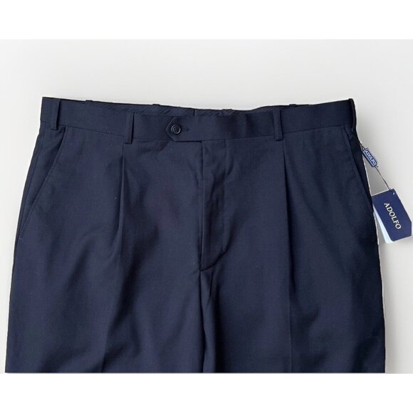 Adolfo Men’s Classic Pleated Black Dress Pants Trousers Size 38x30 Formal - Picture 13 of 15